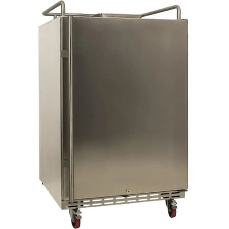 Edgestar 24 Inch Wide Outdoor Kegerator Conversion Refrigerator with Forced Air Refrigeration BR7001SSOD